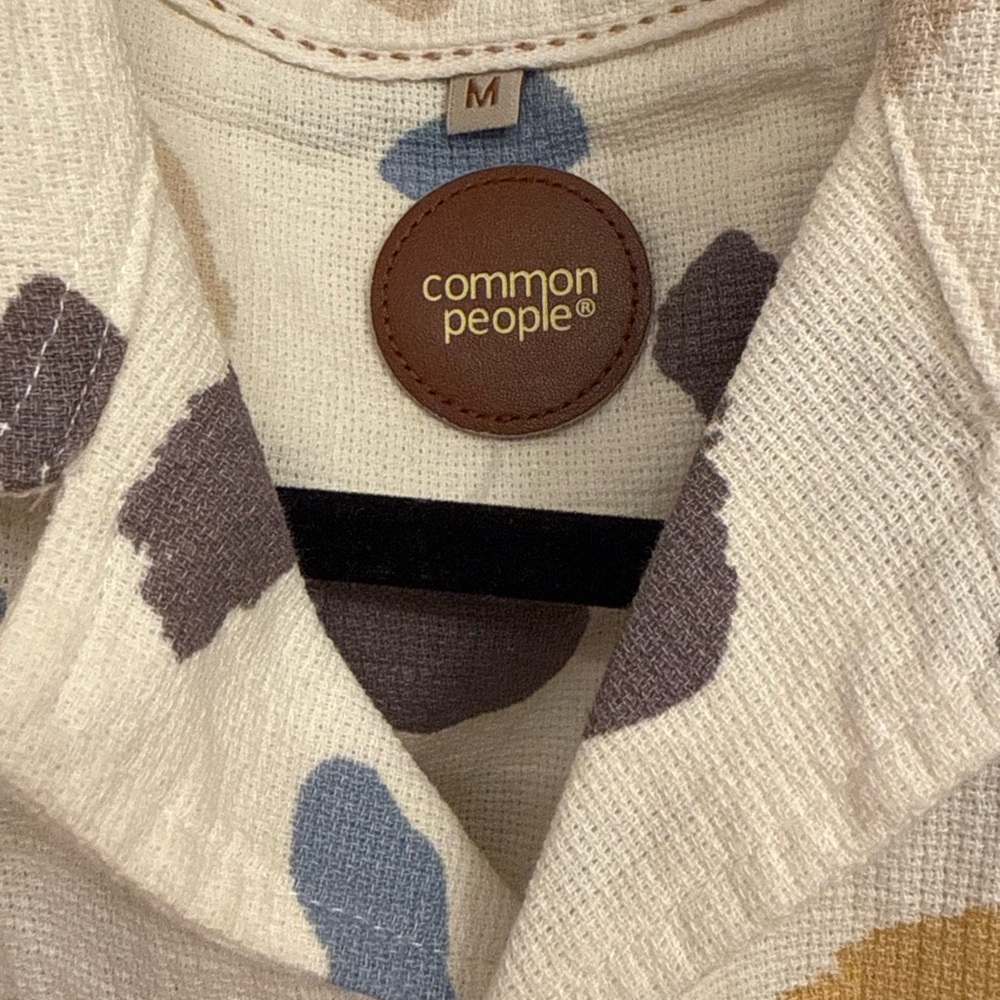Common People Brushstroke Shirt Men’s M Multicolor Camp Collar Resort NWT Resort - Picture 10 of 16